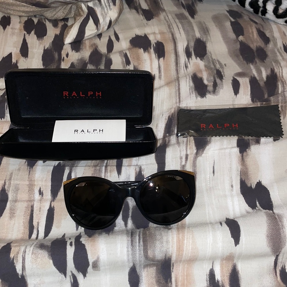Women’s Ralph Lauren sunglasses shiny black & gold tone